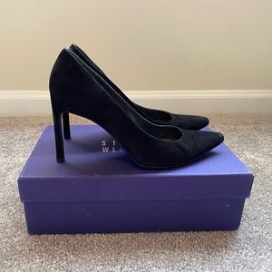 Stuart Weitzman Heist Black Suede Heels